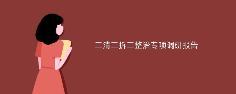 三清三拆三整治专项调研报告