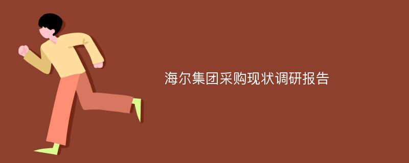 海尔集团采购现状调研报告