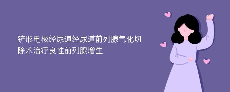 铲形电极经尿道经尿道前列腺气化切除术治疗良性前列腺增生