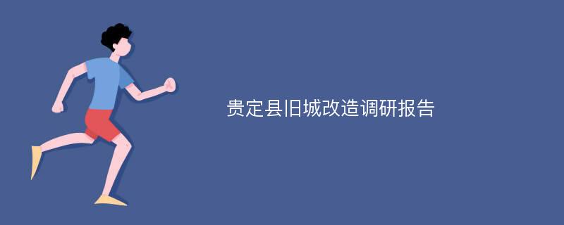 贵定县旧城改造调研报告