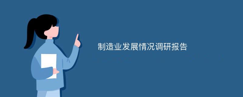 制造业发展情况调研报告