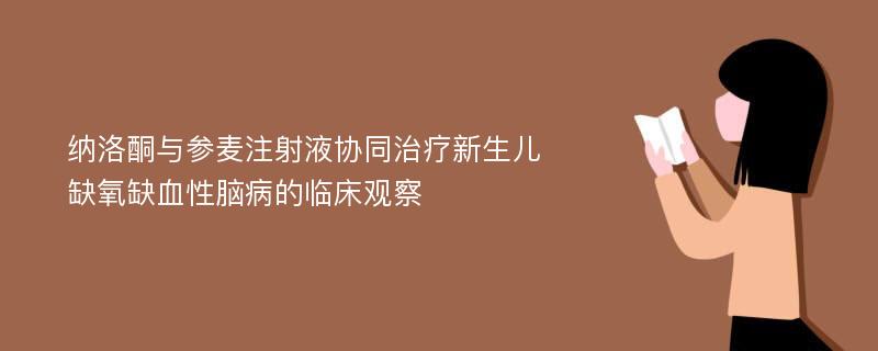 纳洛酮与参麦注射液协同治疗新生儿缺氧缺血性脑病的临床观察