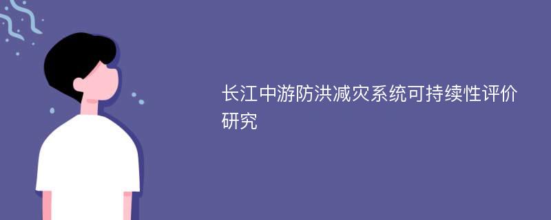 长江中游防洪减灾系统可持续性评价研究