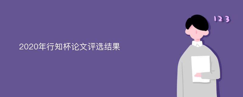 2020年行知杯论文评选结果