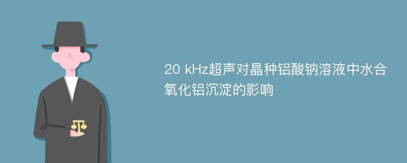 20 kHz超声对晶种铝酸钠溶液中水合氧化铝沉淀的影响