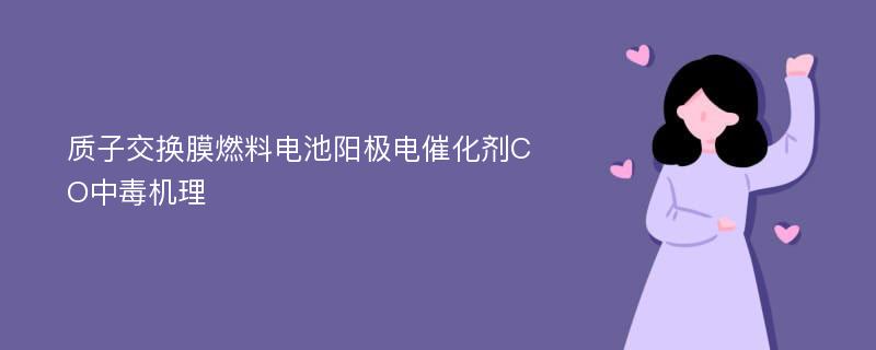 质子交换膜燃料电池阳极电催化剂CO中毒机理